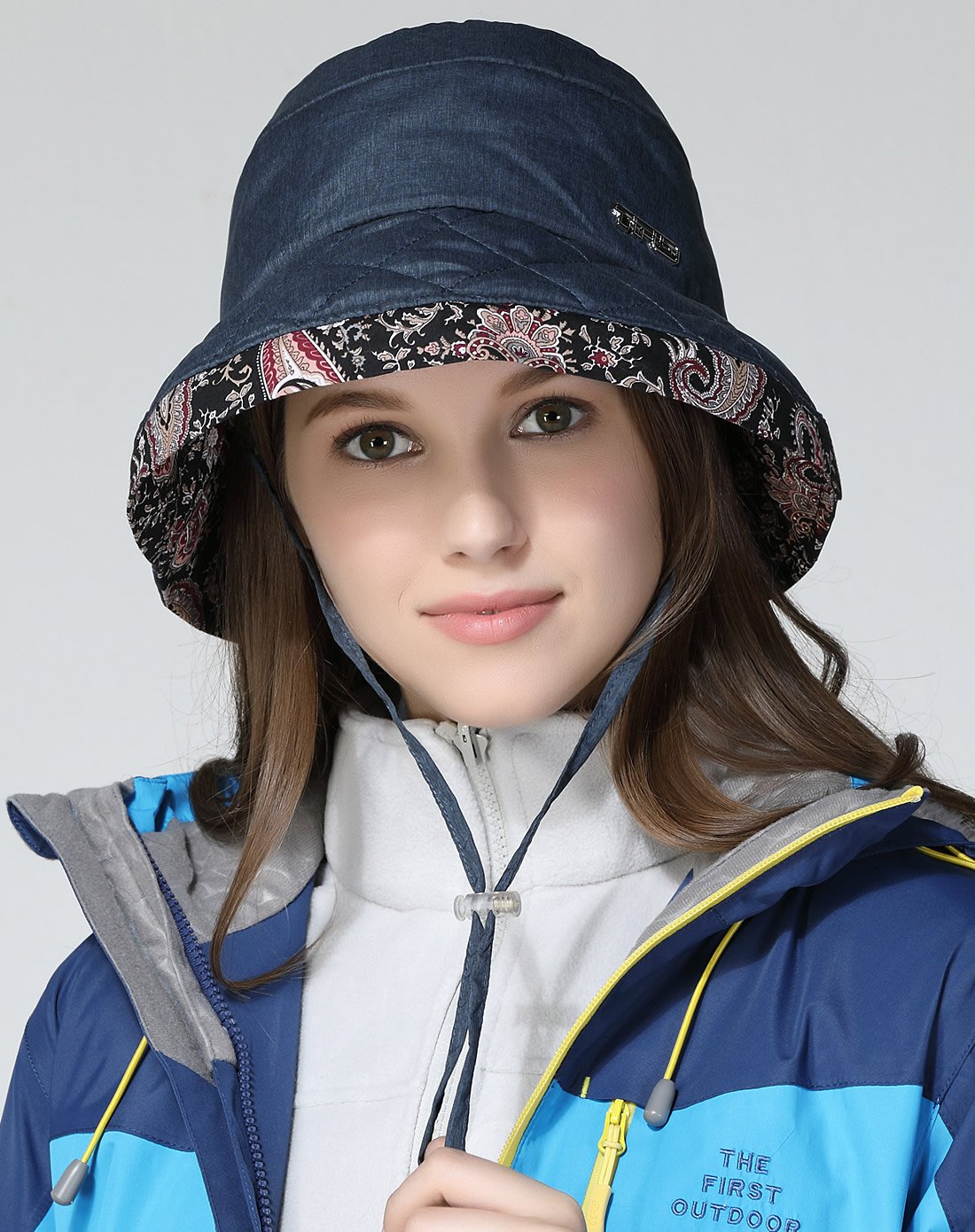 内里加棉加厚 防风保暖 女士时尚圆边帽