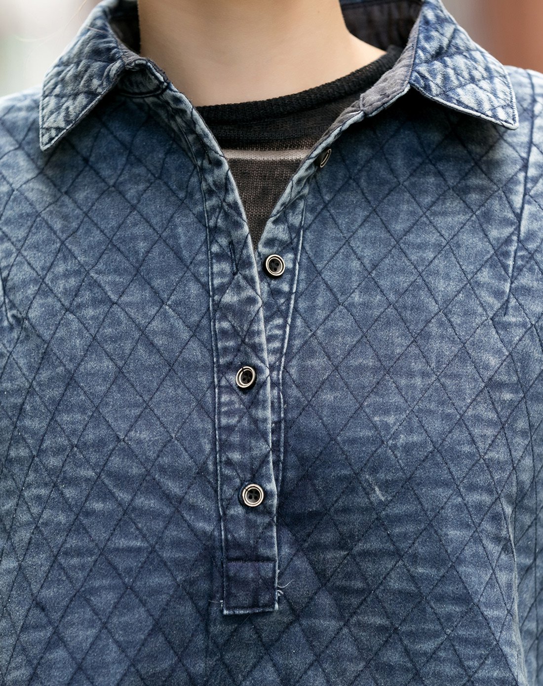 2017设计师绗缝菱形格套头衫