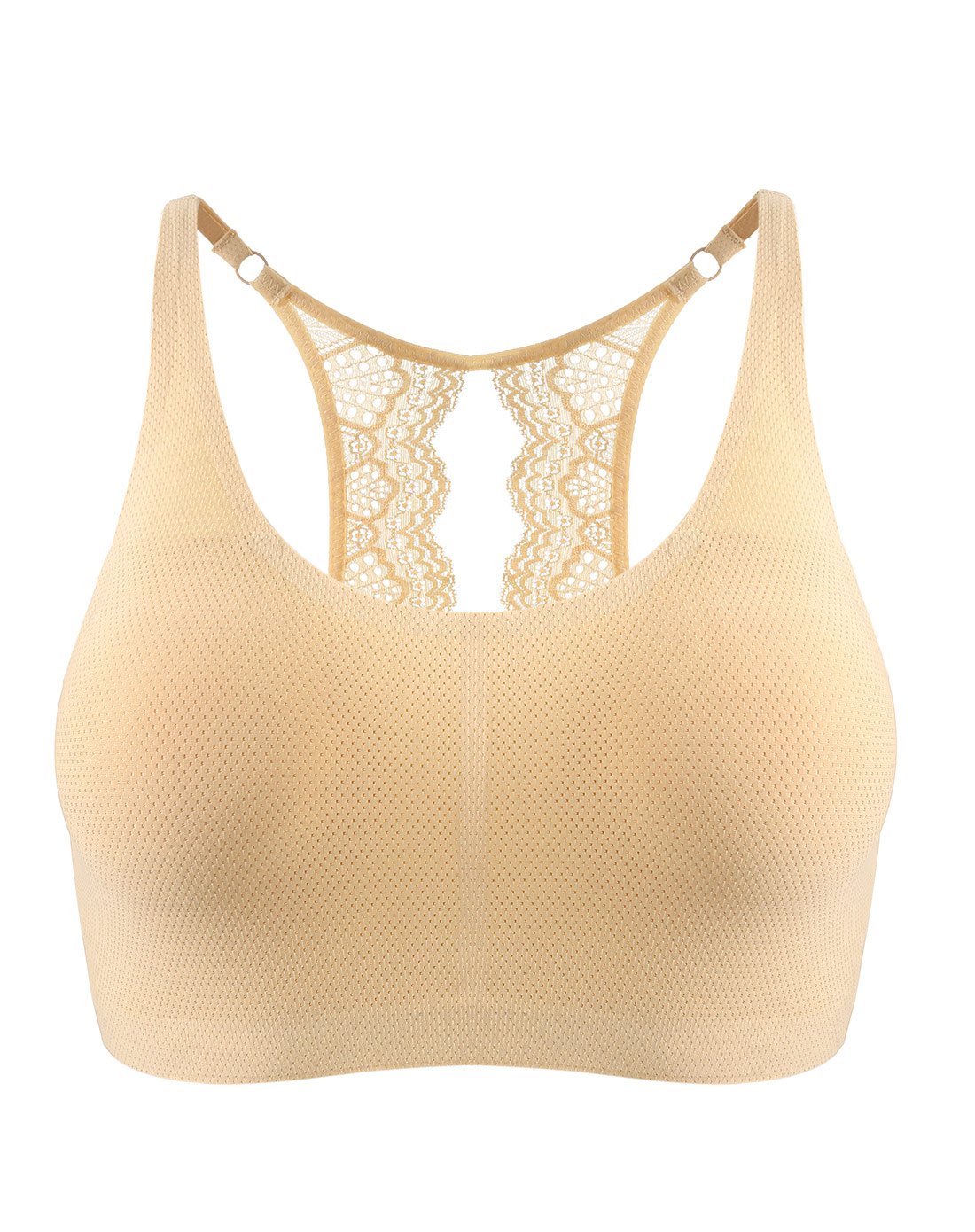 梦芭蒂 简约性感蕾丝ii型少女美背中模杯女抹胸罩