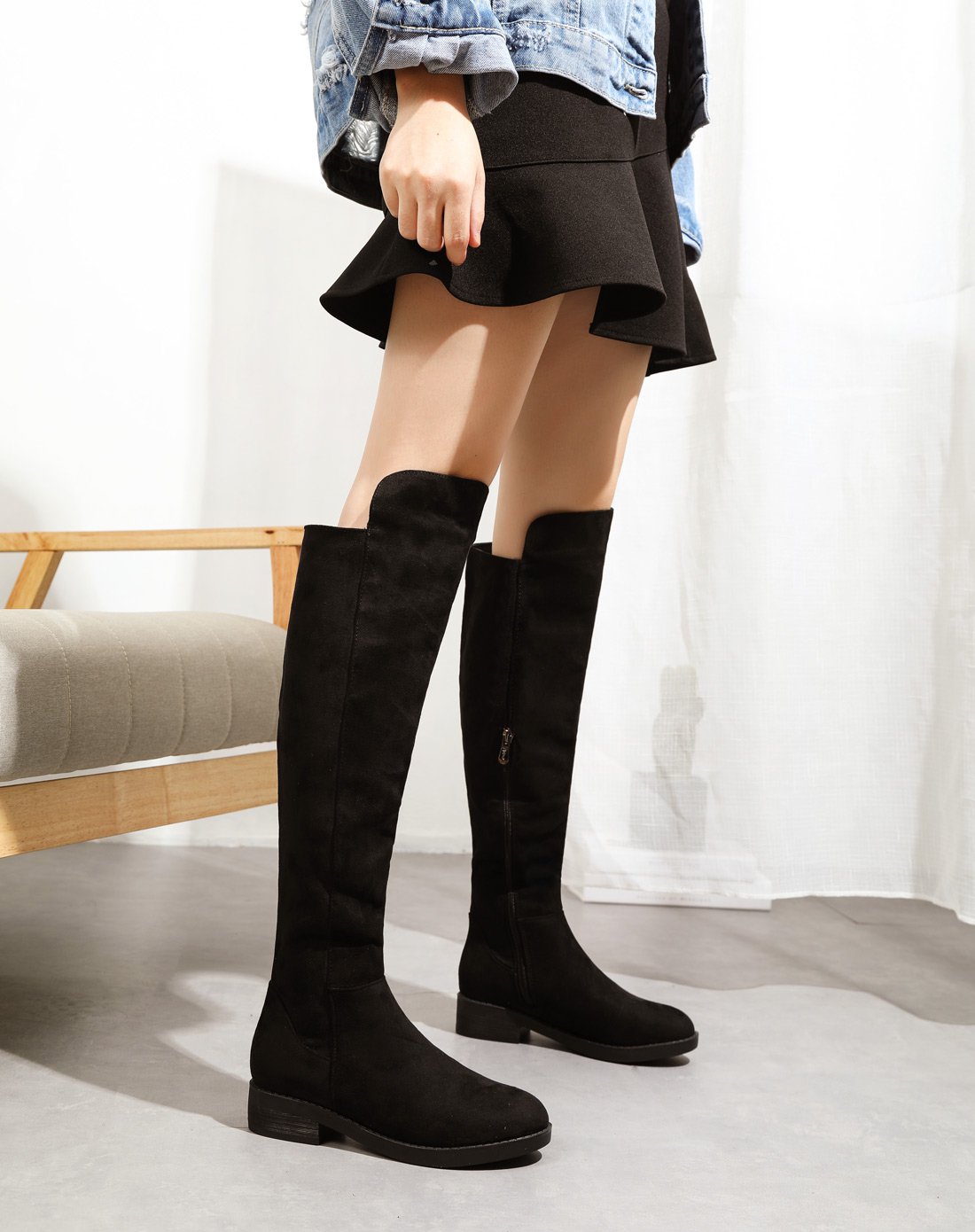 2017年新款时尚百搭保暖过膝长靴