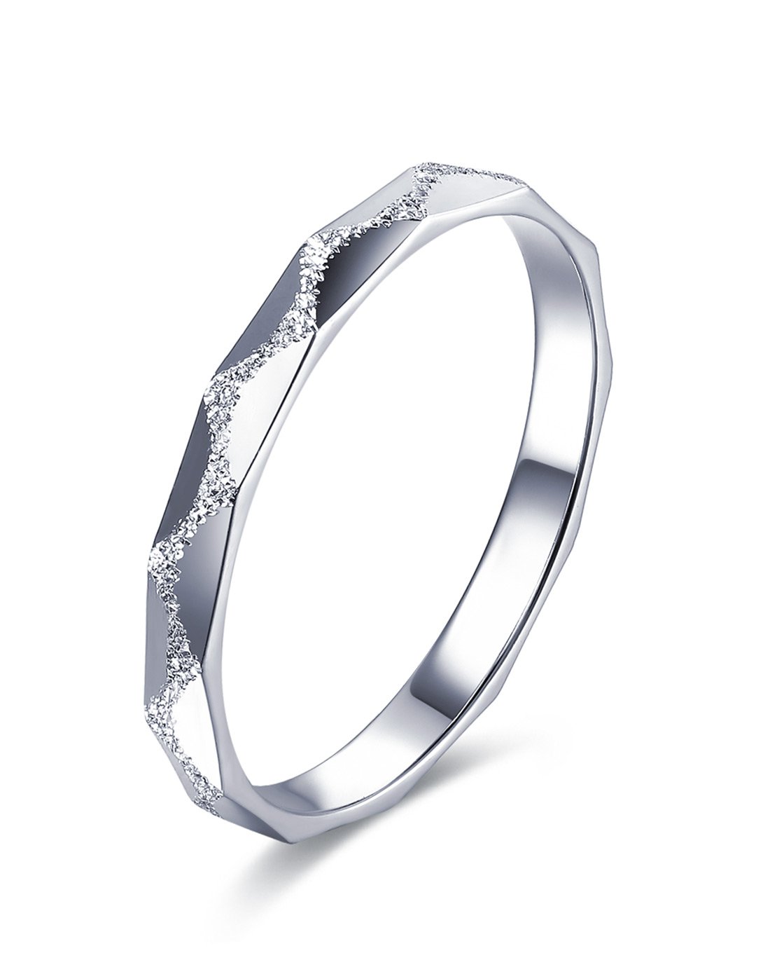 谢瑞麟铂金pt950车花面百搭戒指