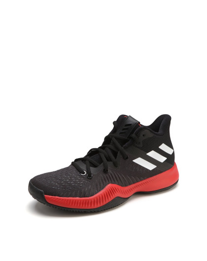 阿迪达斯mad bounce 男款黑配白色中帮篮球鞋cq0490_唯品会