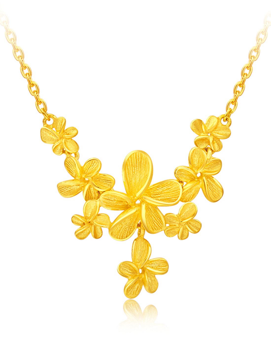 周大福 花月佳期 繁花如梦足金黄金项链/吊坠