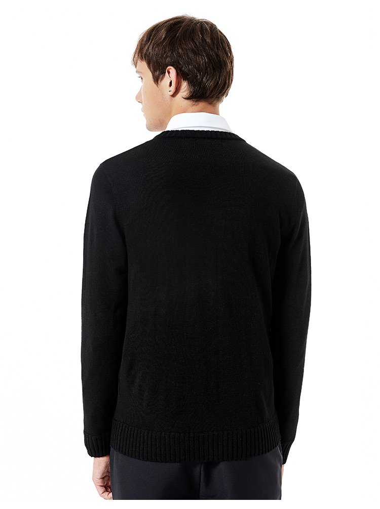 太平鸟peacebird man时尚v领徽章针织衫毛衫b1eb6351889_唯品会