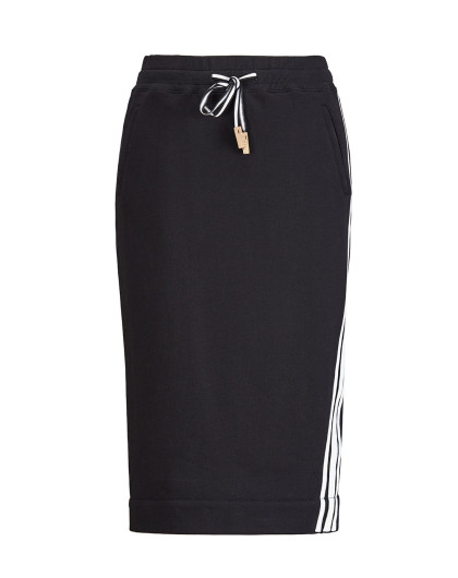 黑色 棉质系带简约撞色休闲运动短裙