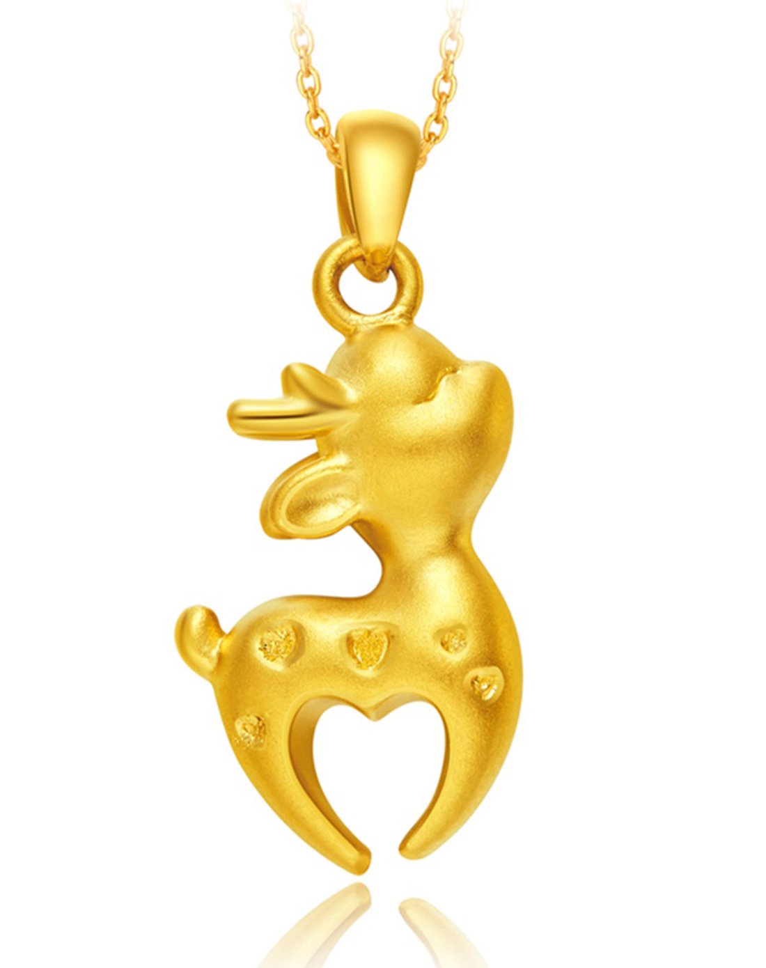 周大福 萌动可爱小鹿黄金吊坠(定价)