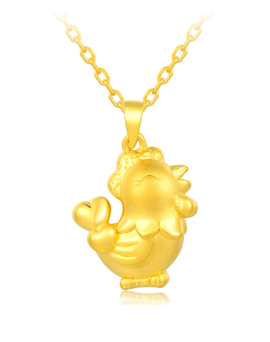 adk 金鸡报喜 3d硬足金黄金吊坠(定价)