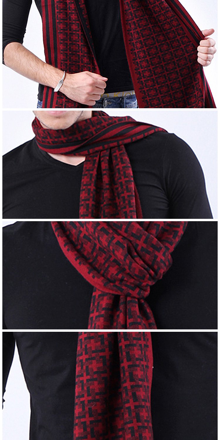 男士色织围巾