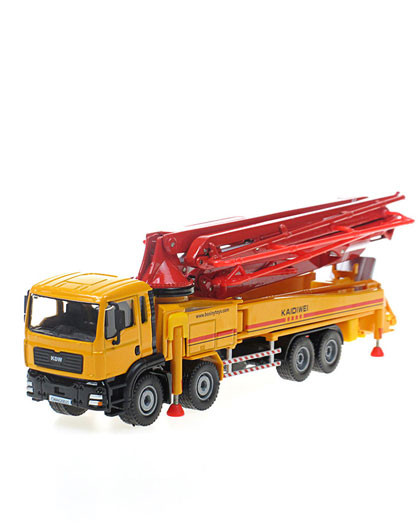 凯迪威1:55合金工程车模型汽车水泥混凝土泵车金属成人摆件玩具礼物红