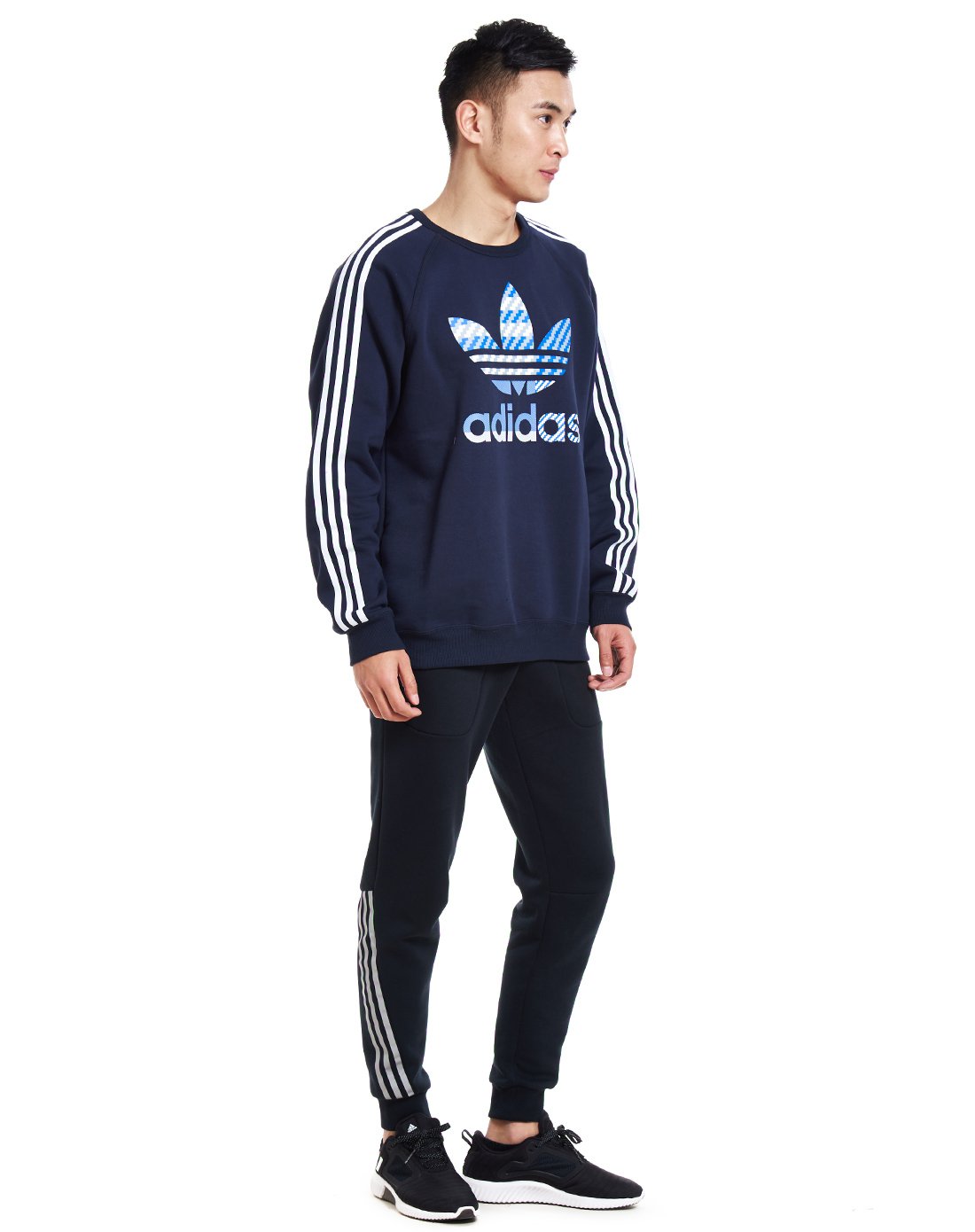个性潮流 男款藏青蓝卫衣 三叶草系列 阿迪达斯adidas