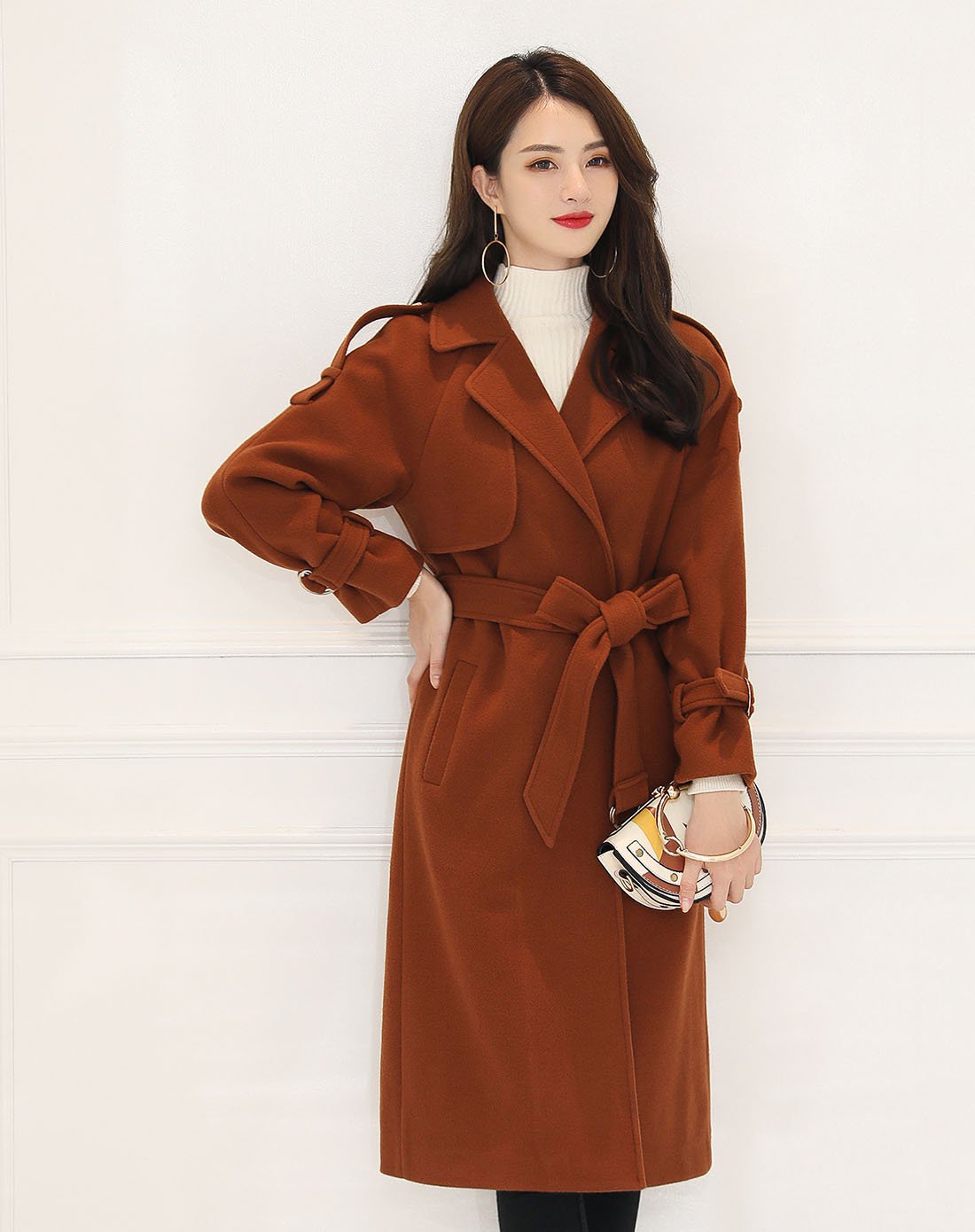 【新品上市】简约时尚女式呢大衣