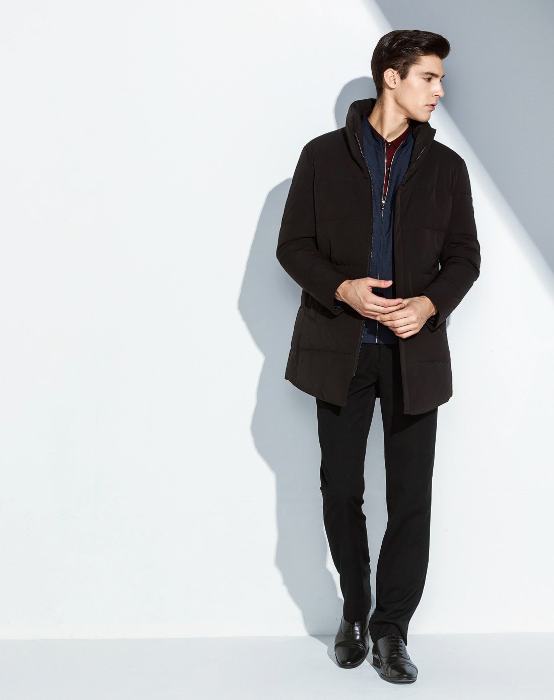 费雷迪吉奥瓦尼精致袖章中长款男式羽绒服v172j55909_唯品会