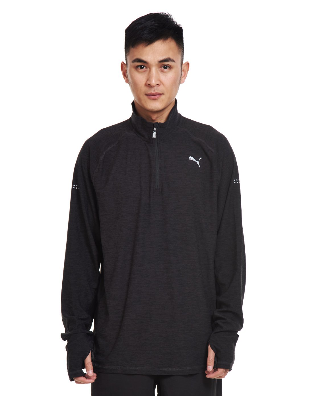 彪马puma 舒适 男款黑色长袖t恤 基本系列