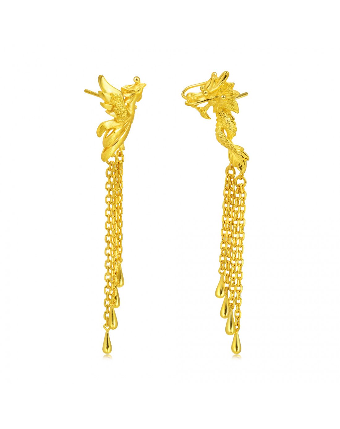 周生生黄金(足金)龙凤流苏耳环 计价