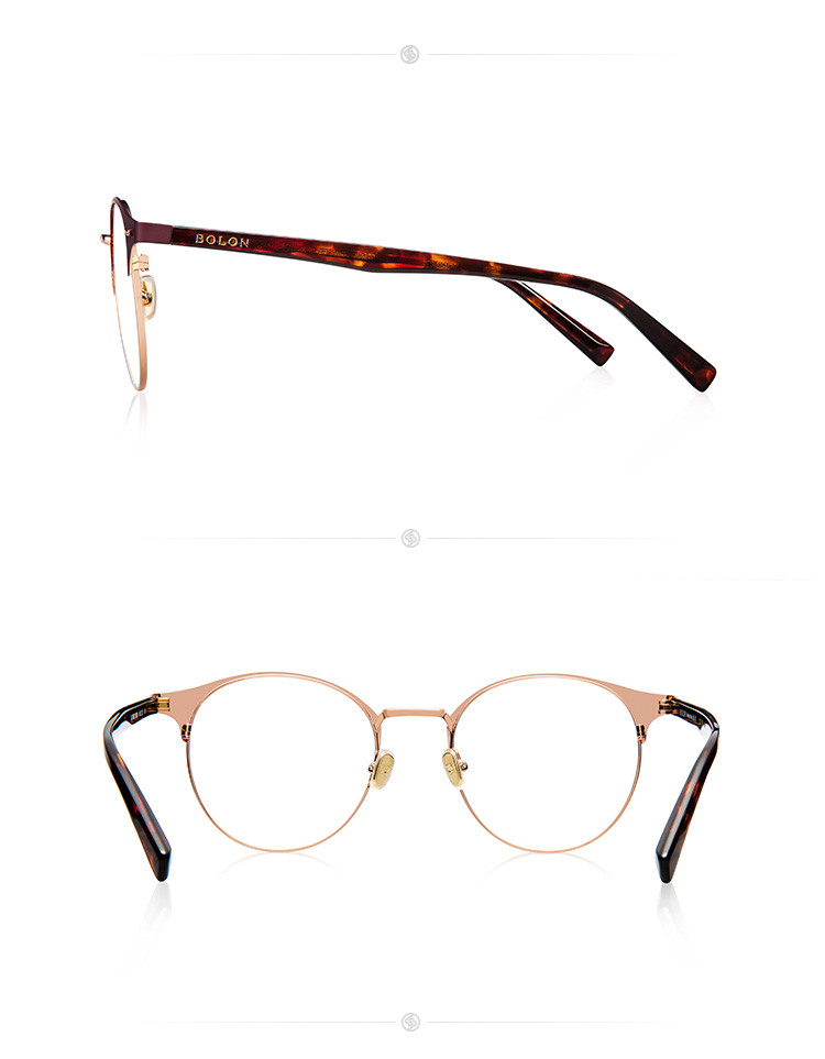 暴龙bolon2017新款女款金属圆形近视眼镜框光学架bj7003