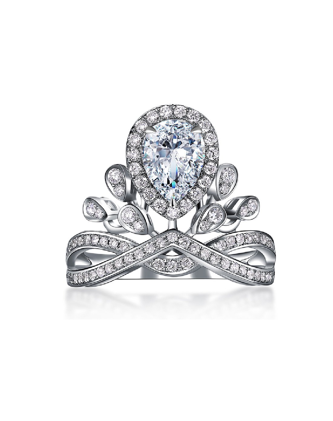 喜钻珠宝专场喜钻 新品明星款18k金共34分水滴型钻戒/钻石女戒clr