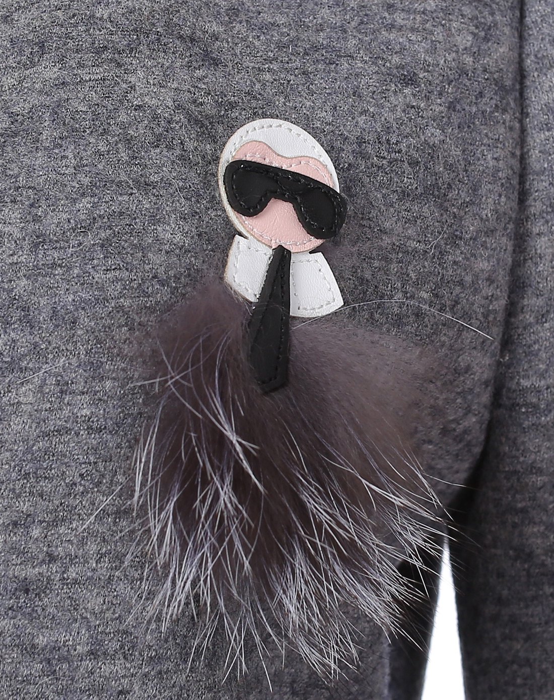 女灰色时尚韩版简约呢子大衣外套(配胸针)