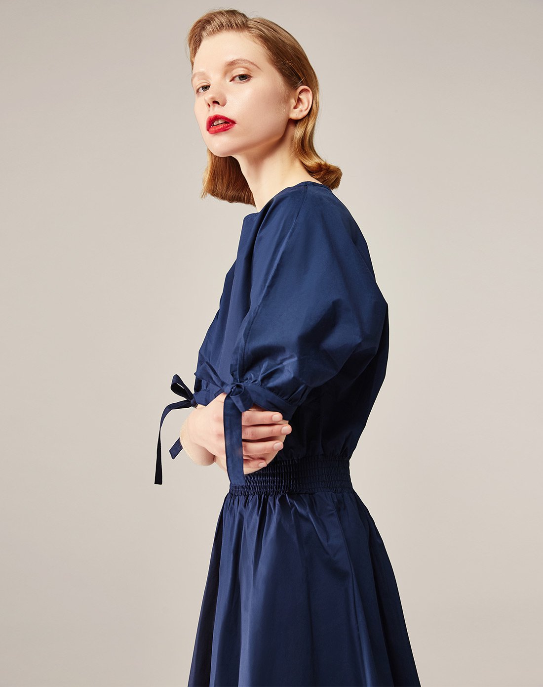 lachata, 法式优雅女装夏装新款 舒适绑带袖口连身袖一字领 女款