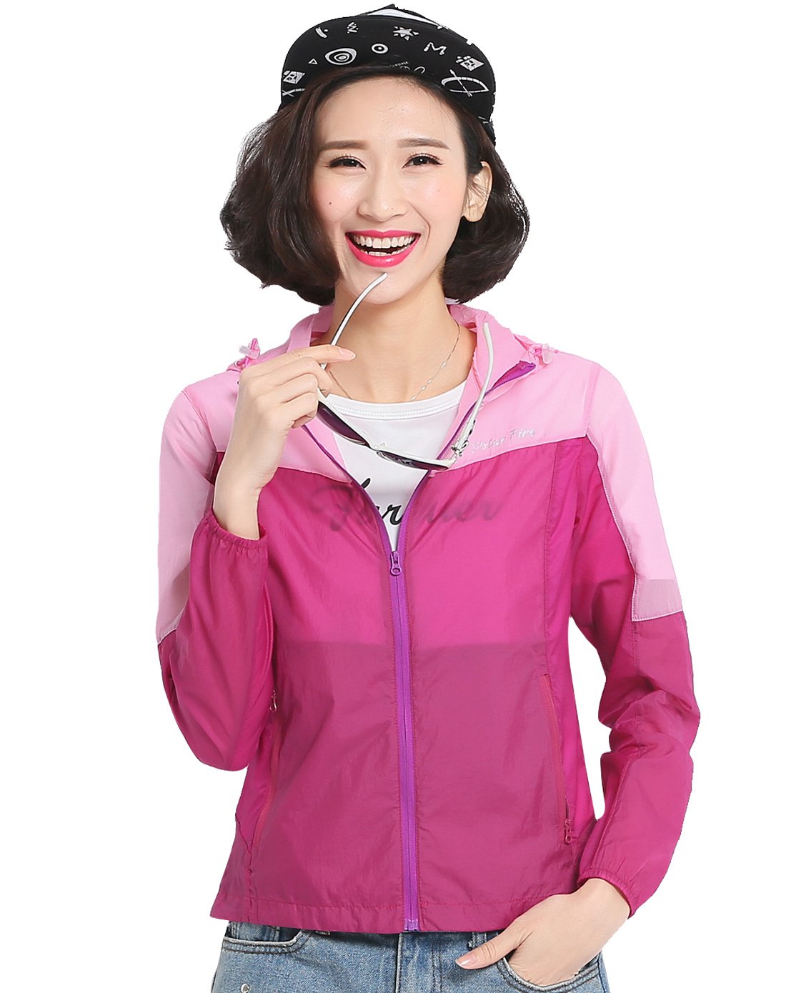 轻薄宽松 女款户外拼接皮肤衣