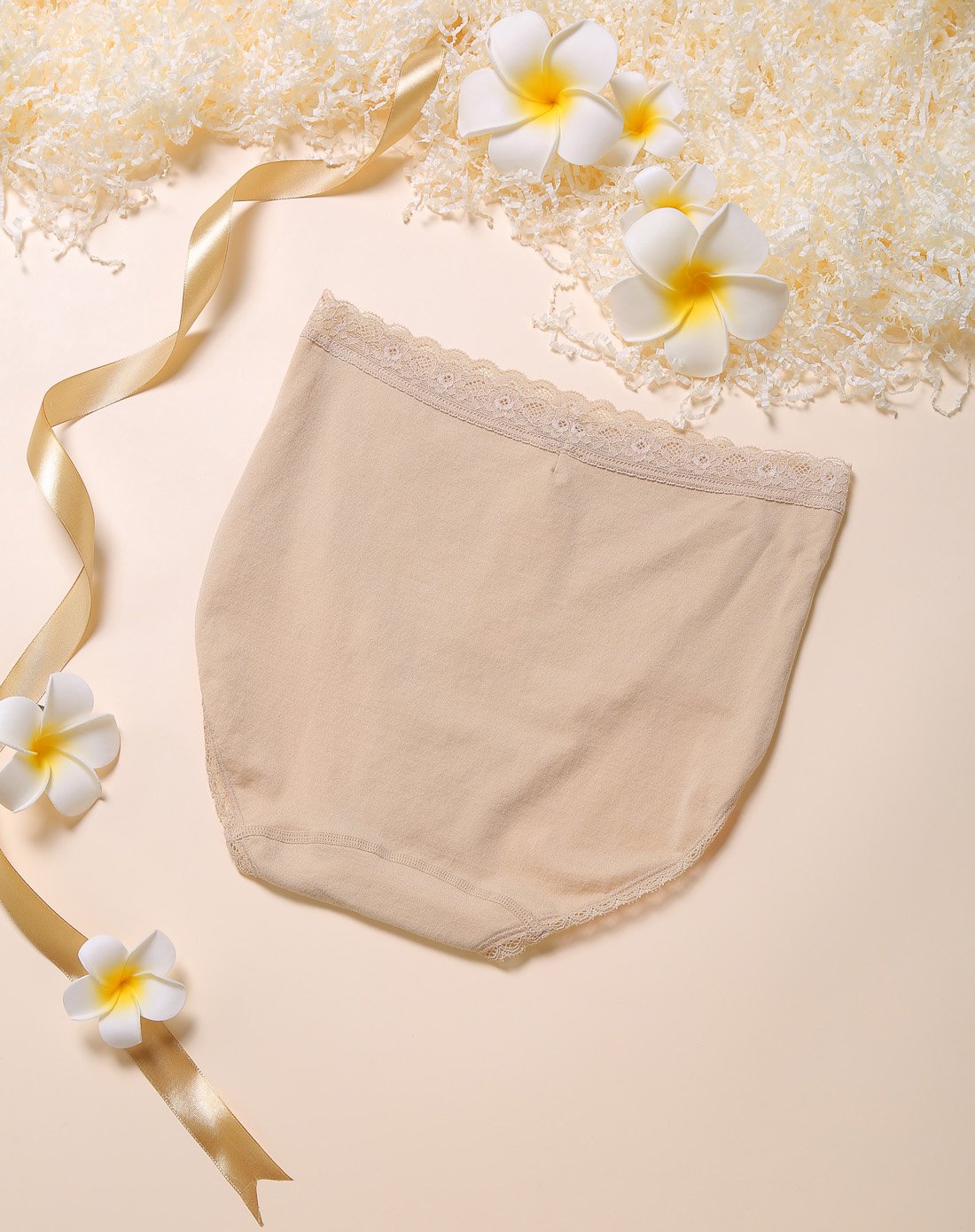 aimer女款简约蕾丝花边内裤高腰三角裤女士内裤