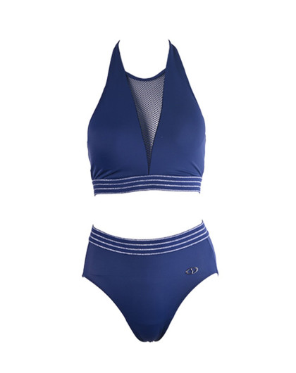 【18年新品】安莉芳新款性感镂空深v挂脖分体泳衣es0939