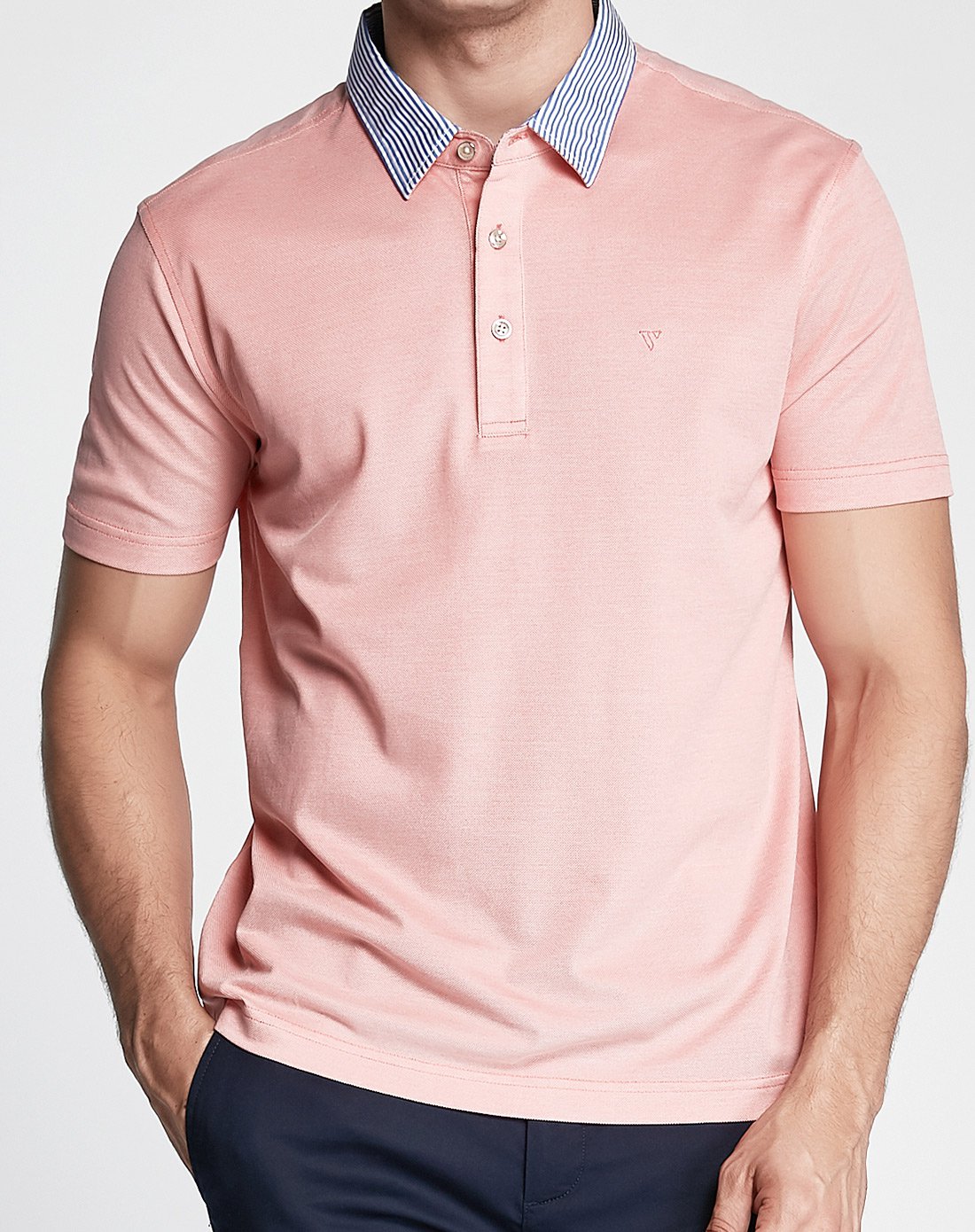 男士纯色短袖翻领polo衫针织t恤衫