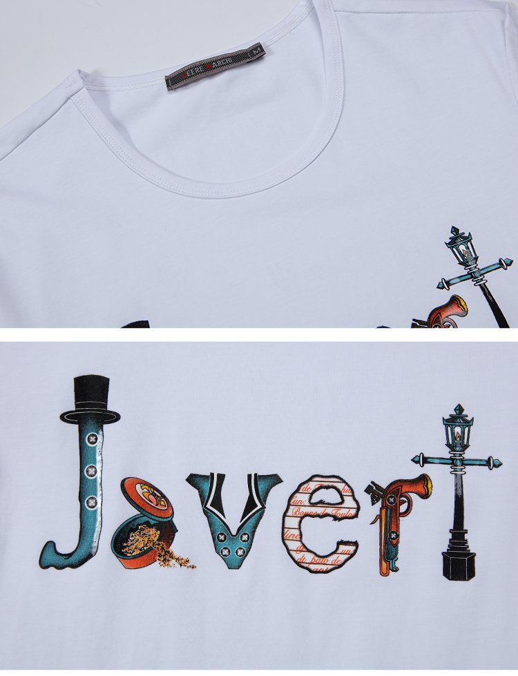 个性字母图案设计短袖t恤