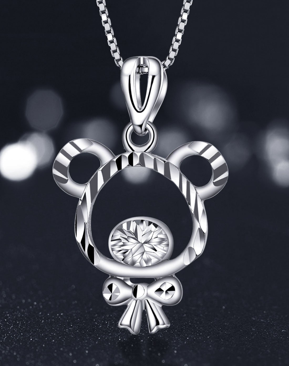 bohengda/宝亨达宝亨达 铂金白金吊坠女款pt950铂金可爱小熊吊坠/pt