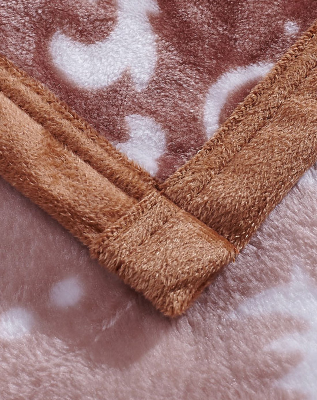 加厚云貂绒包边毛毯-欧式风情咖