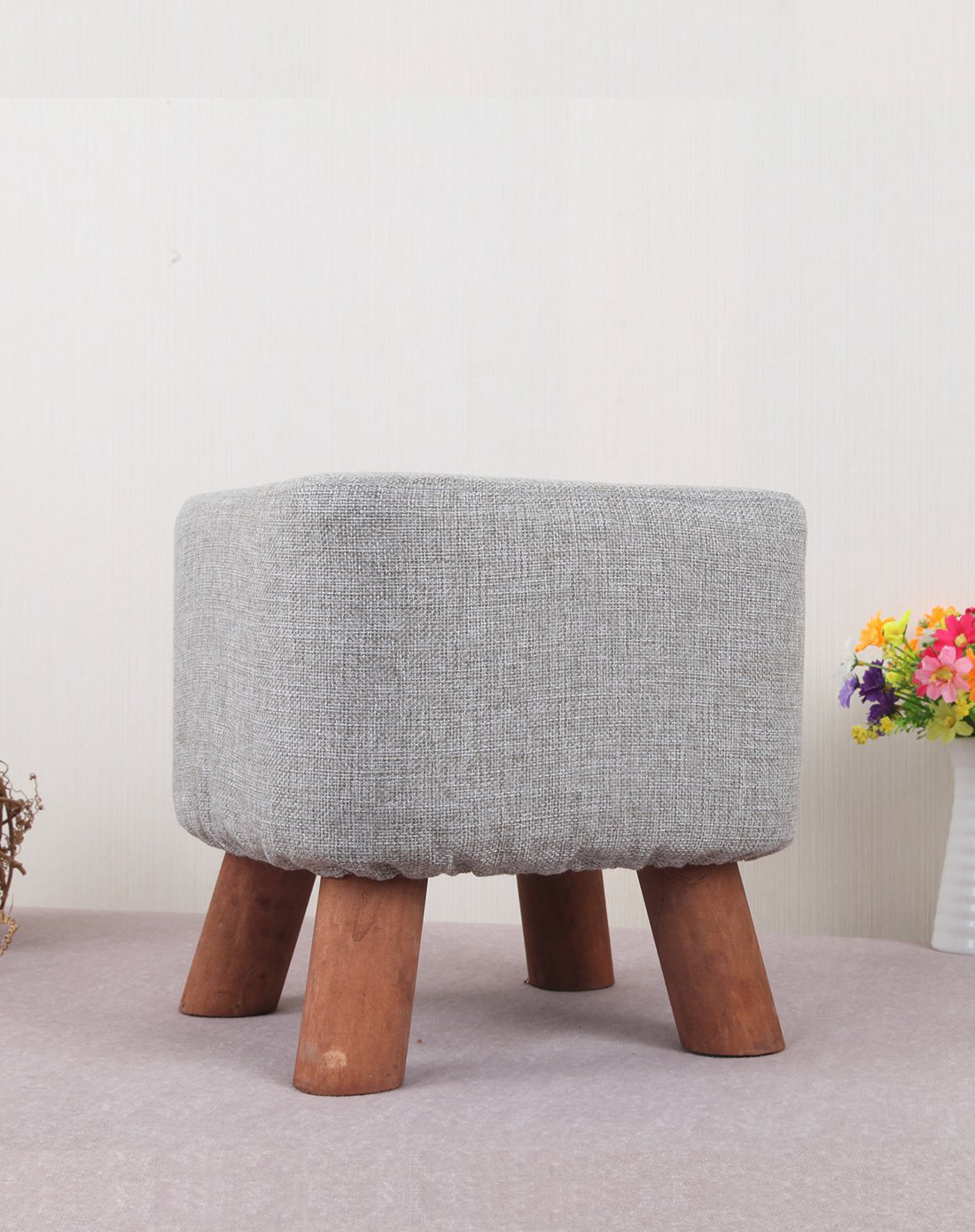 实木田园凳子软包凳子换鞋凳踏脚凳方形