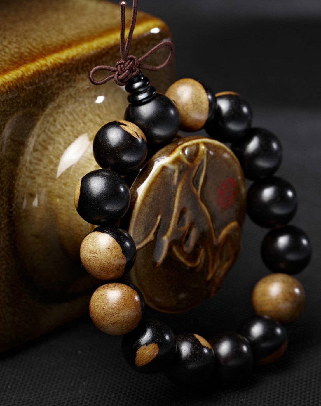 黑檀阴阳木手链