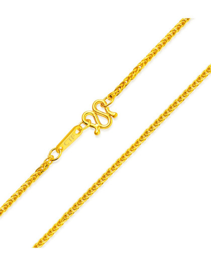 周大福 简约大气足金萧邦链黄金项链