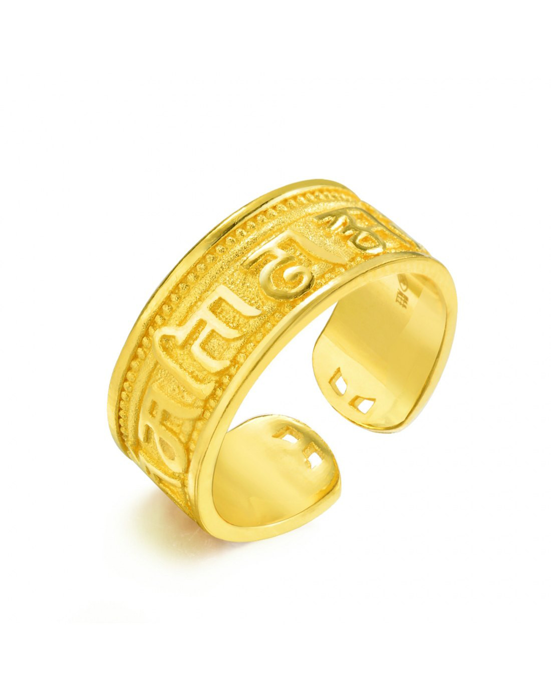 周生生黄金六字大明咒戒指