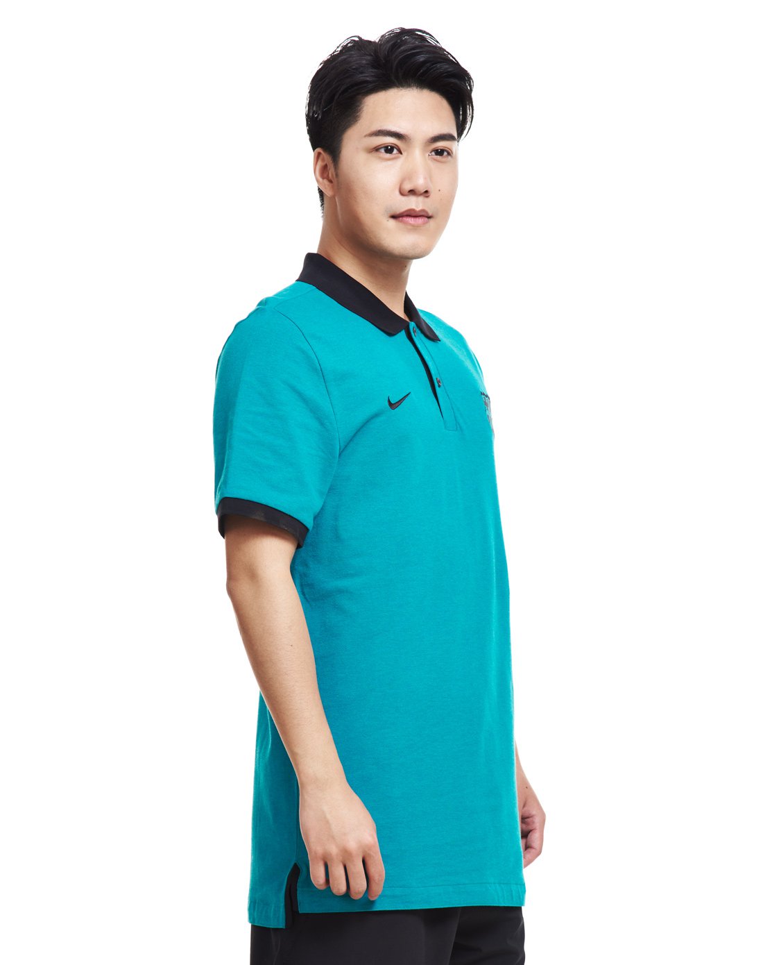 耐克nike 巴萨罗那 男款蓝绿色短袖polo衫 足球系列