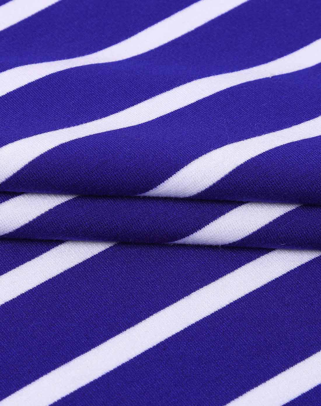 蓝白条长袖t恤女