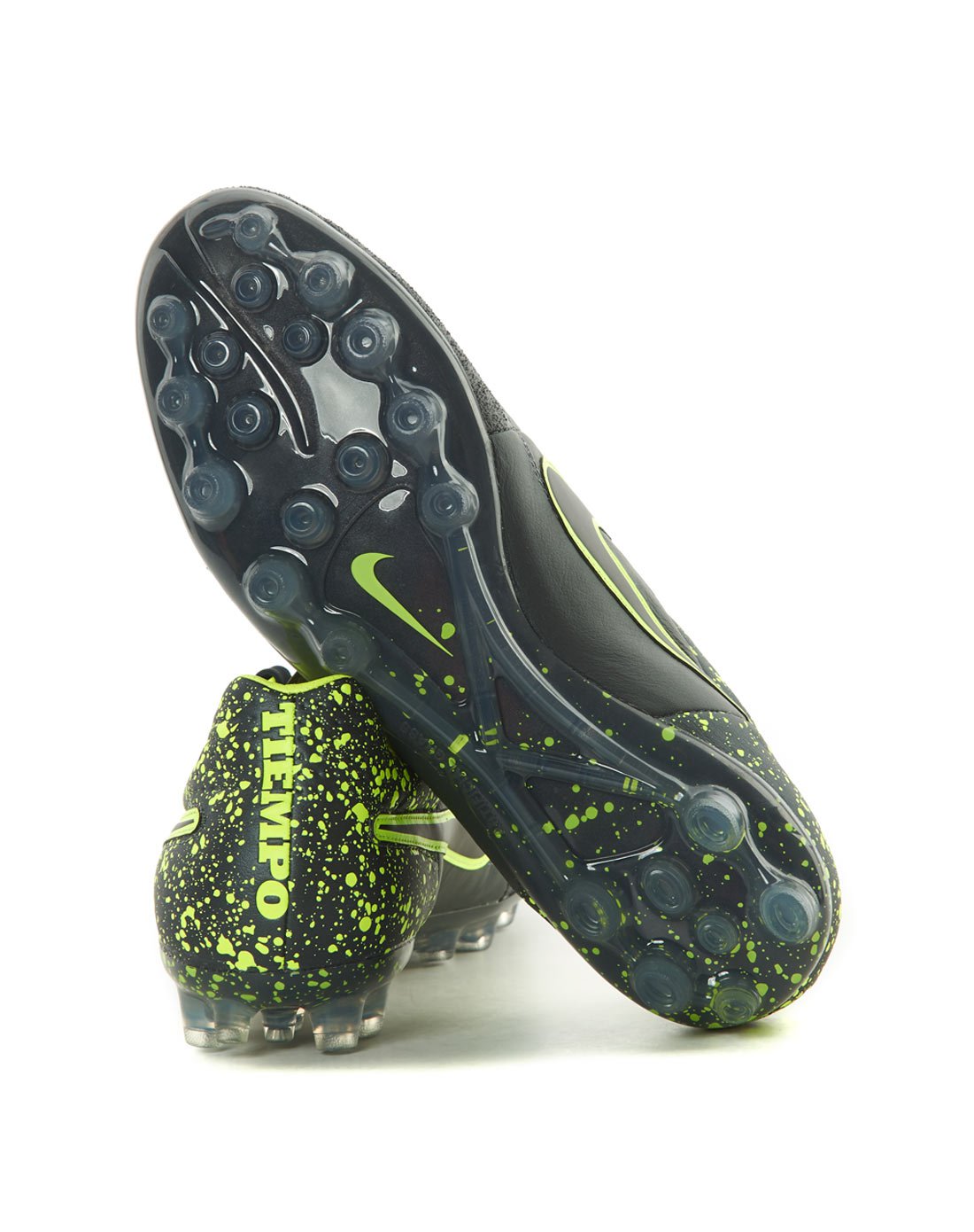 耐克nike tiempo 男款煤黑/荧光黄足球鞋 足球系列