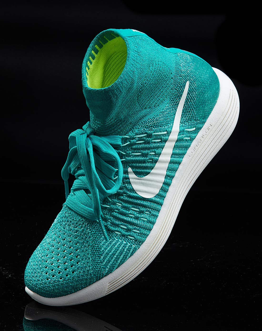 耐克nike lunarepic flyknit 女款翡翠绿/白跑步鞋 跑步系列