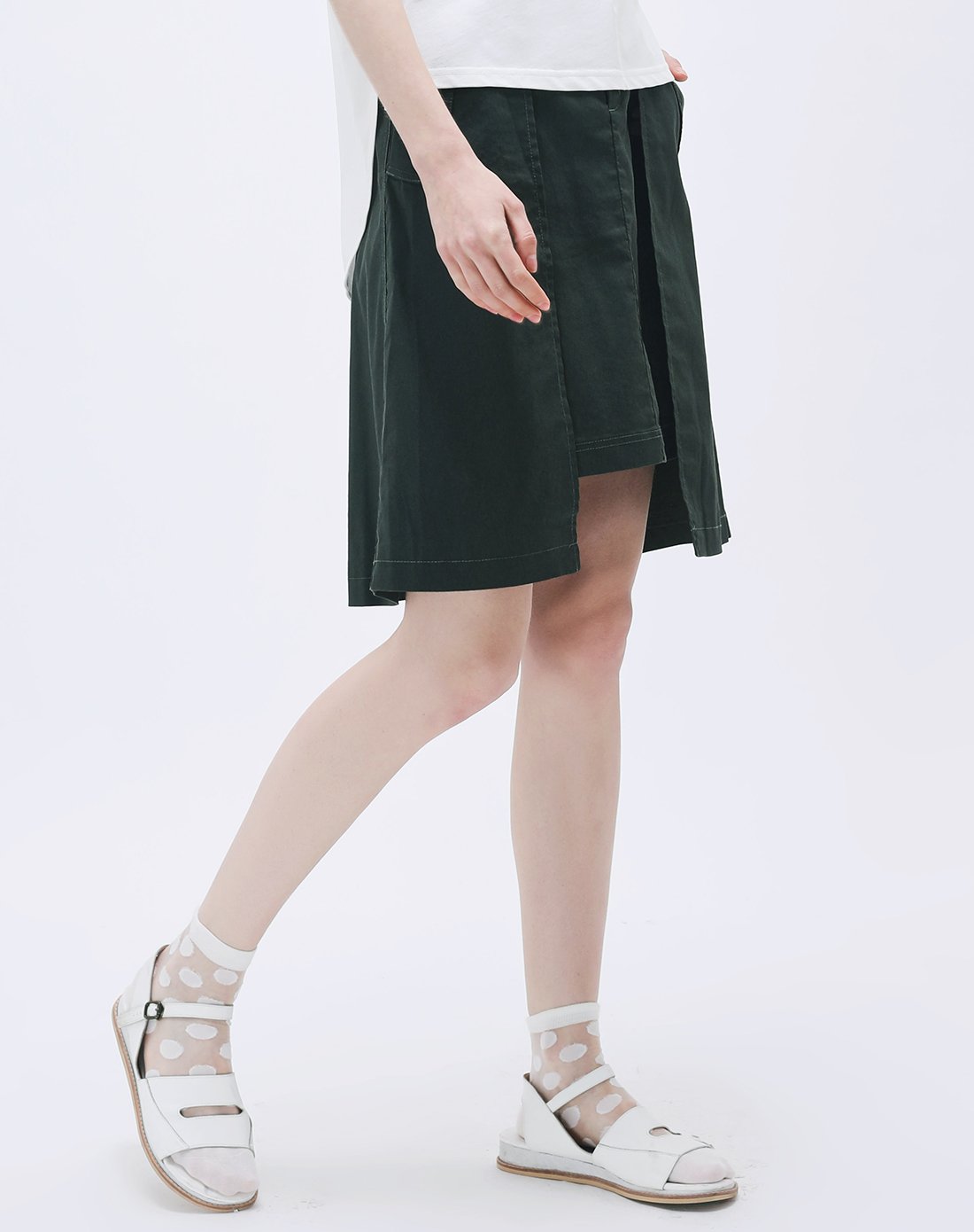 gmxy2019夏女装新品文艺棉麻可脱卸短裙半身裙