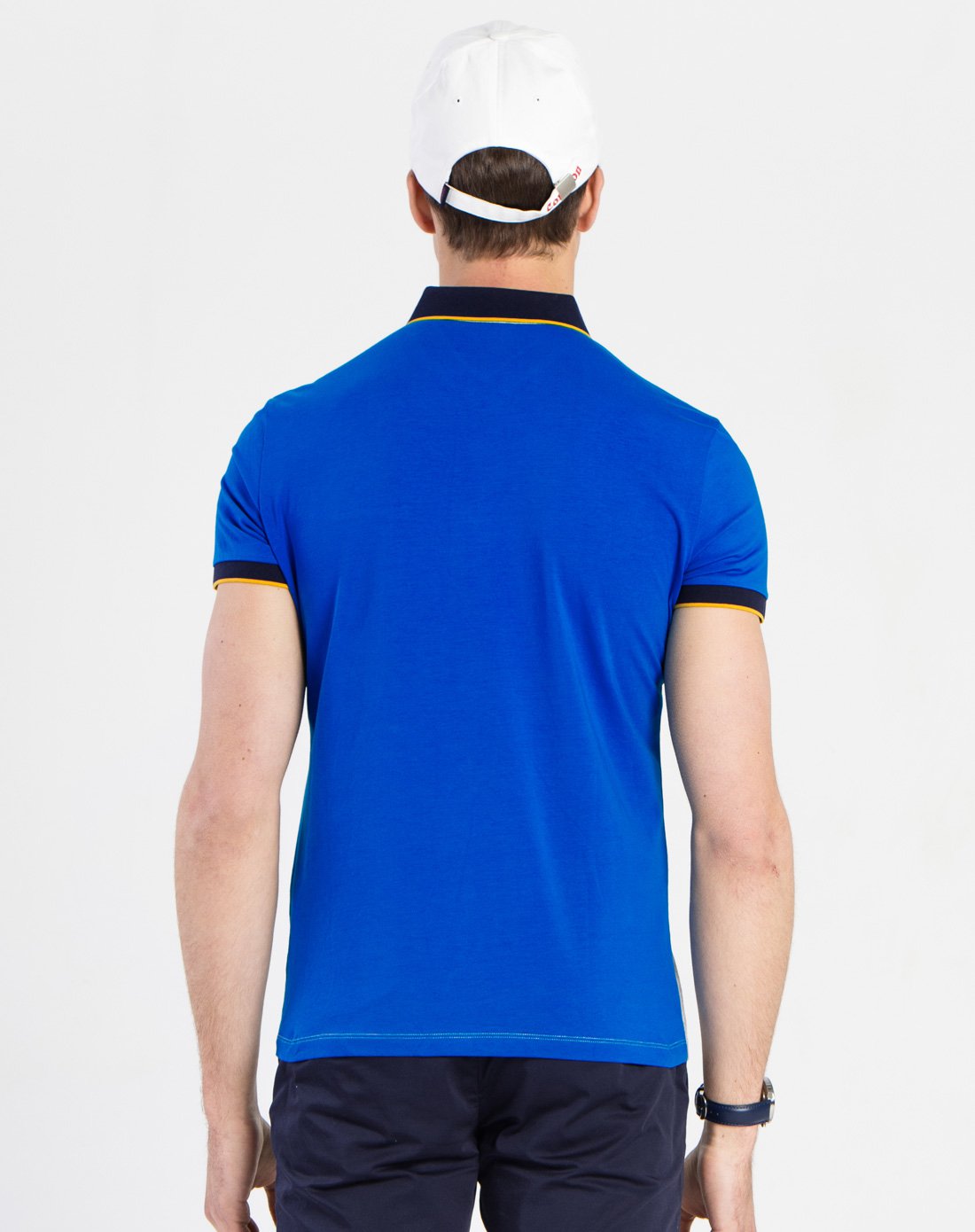 (特惠)中花灰湖蓝简约大方短袖polo衫