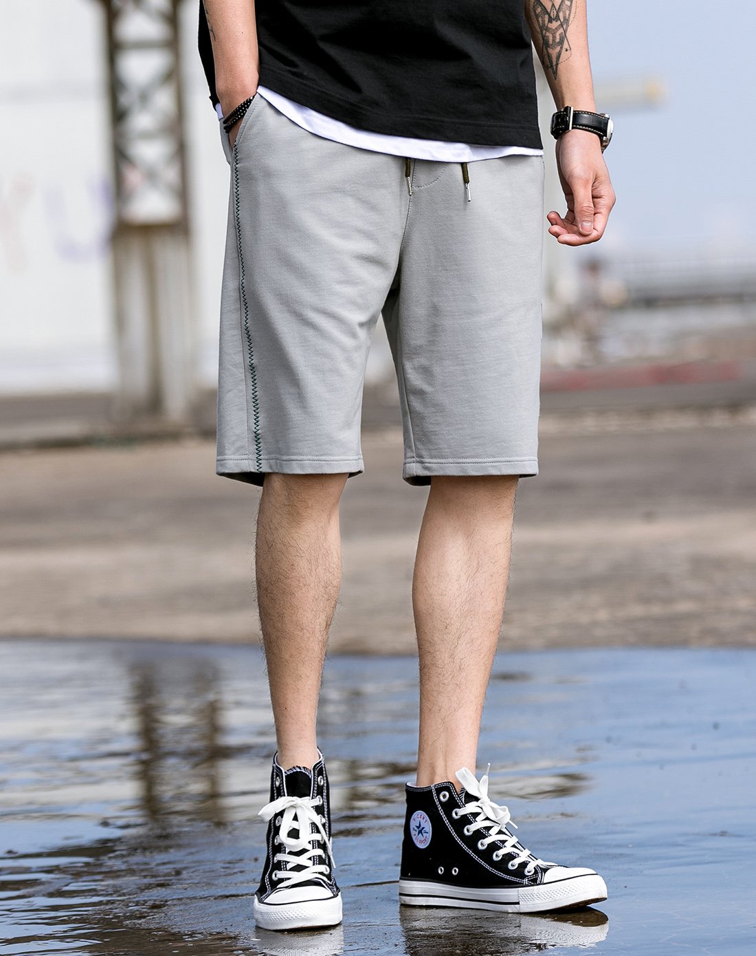 2018夏男款新品舒适休闲五分裤休闲短裤中裤男士短裤