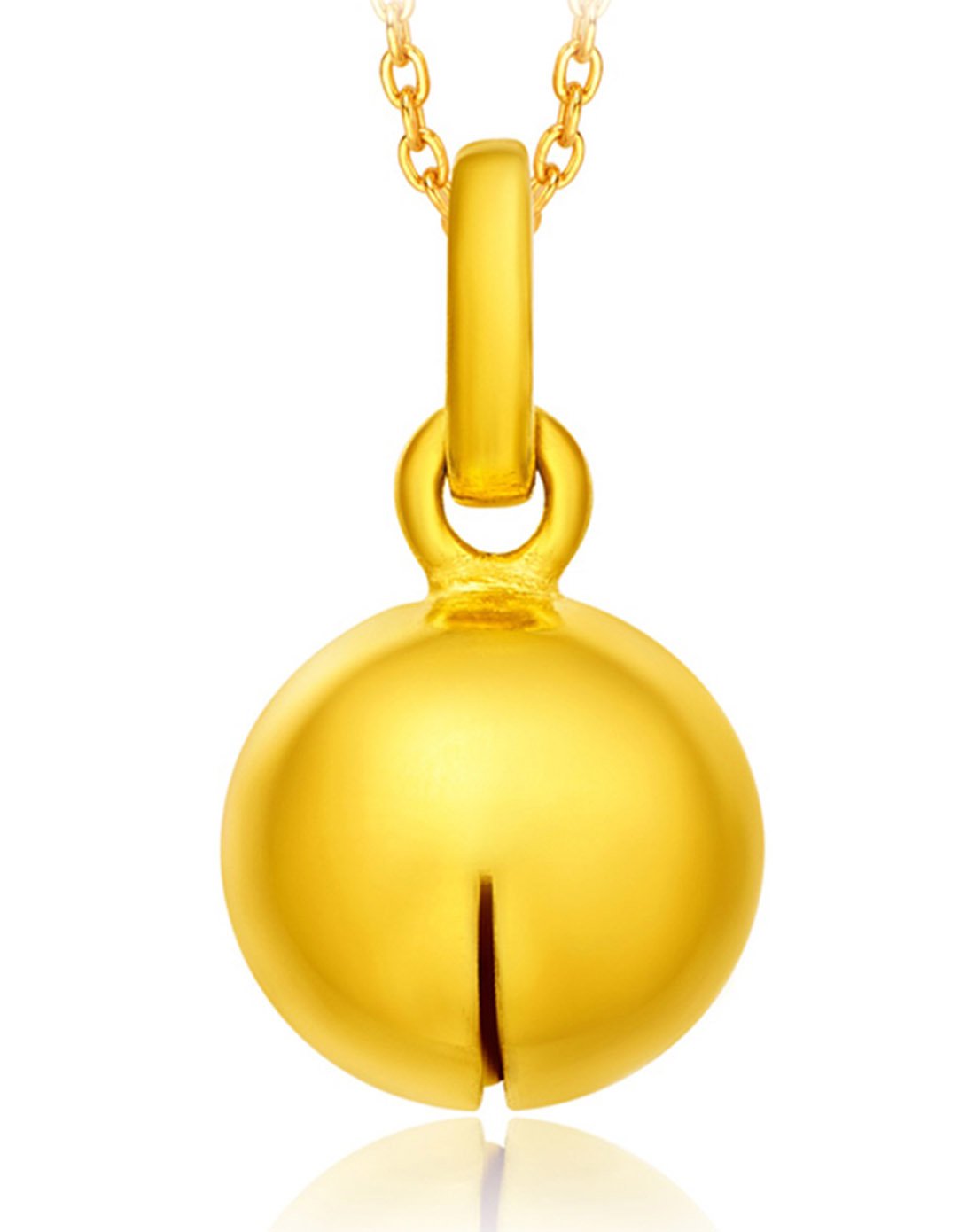 周大福 铃铛 足金黄金吊坠