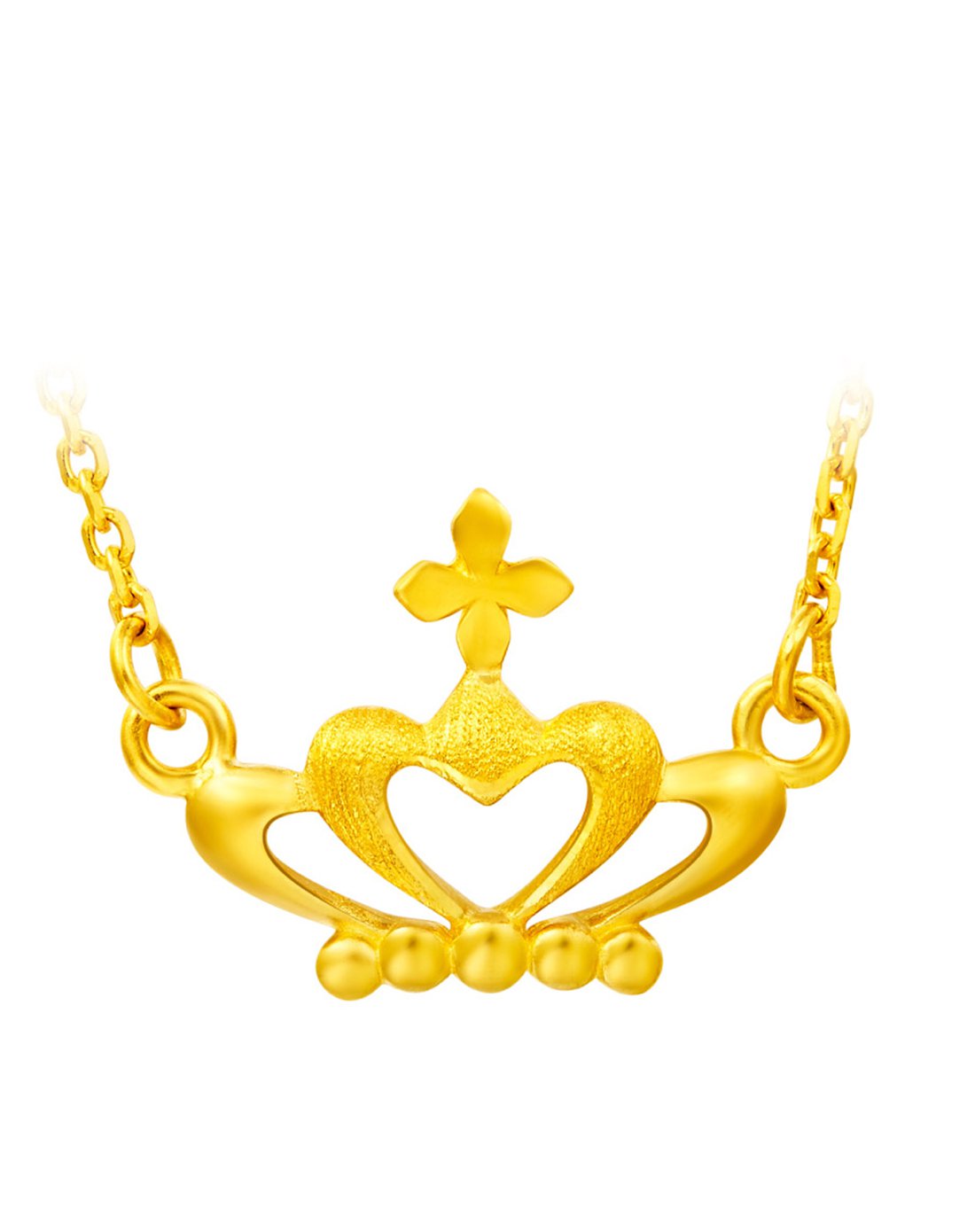 周大福 为爱加冕优雅皇冠足金黄金项链/吊坠