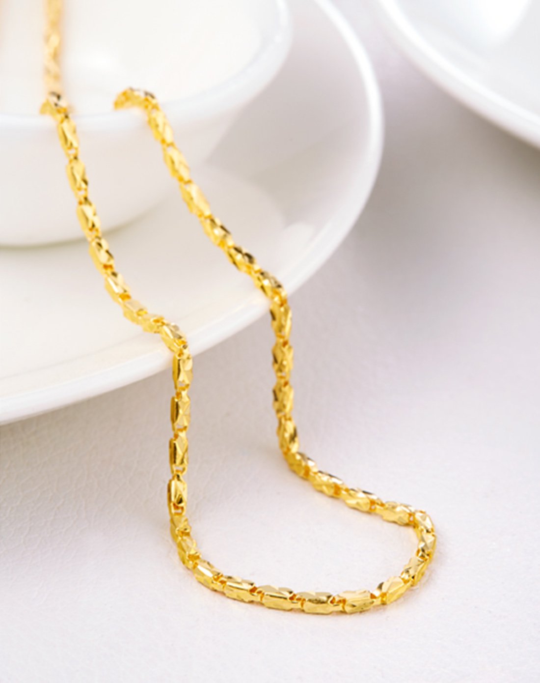 周大福 时尚车花黄金项链