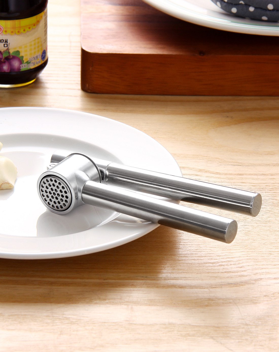 经济版不锈钢压蒜泥器 手动夹蒜器蒜蓉器