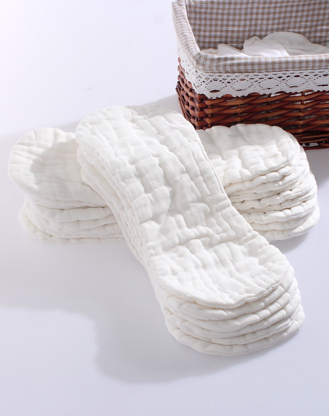 婴儿纯棉纱布尿布片12层十条装