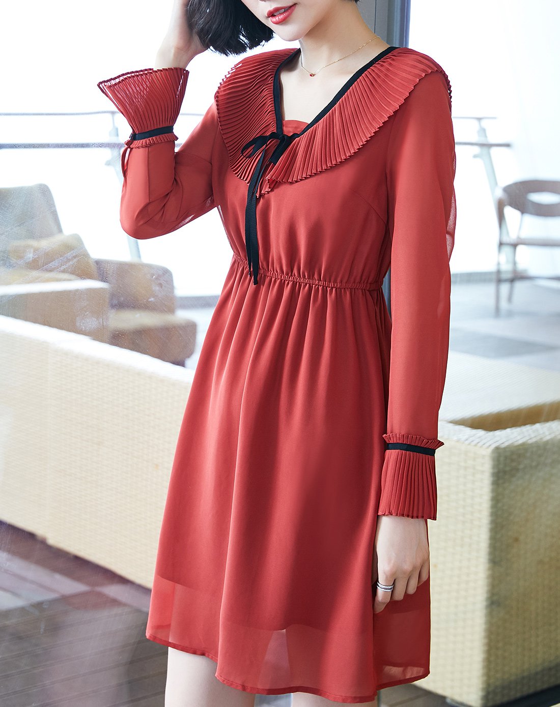 2018夏季新款气质显瘦收腰女装连衣裙春夏秋装简约通勤女中长裙优雅女