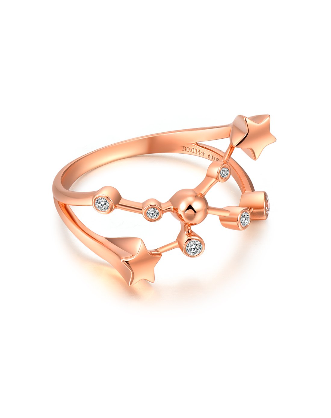 enzo 彩宝/星星/巨蟹座/钻石/k金/18k金/女戒/钻石戒指/钻戒/钻石女戒