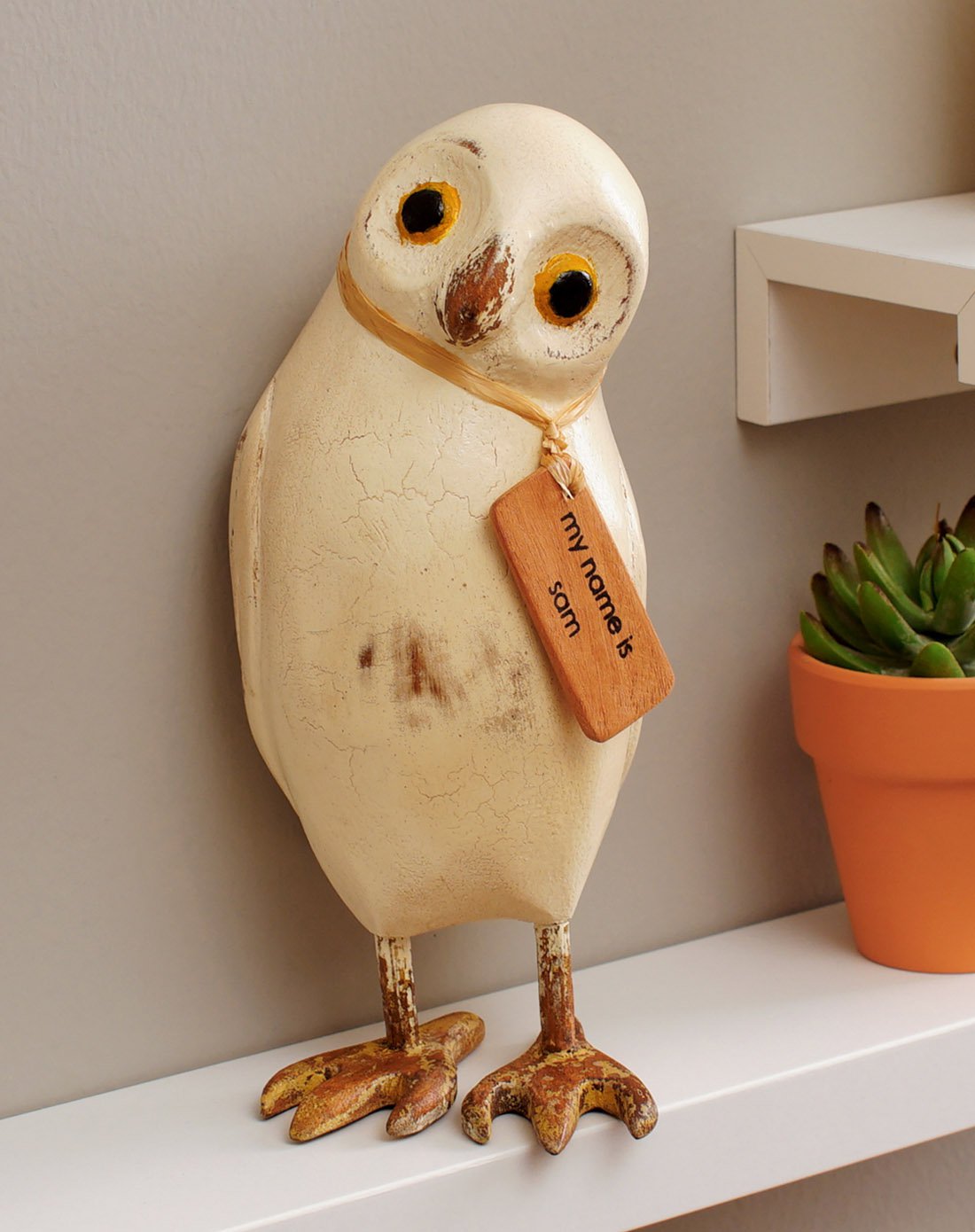 印尼制白猫头鹰摆件