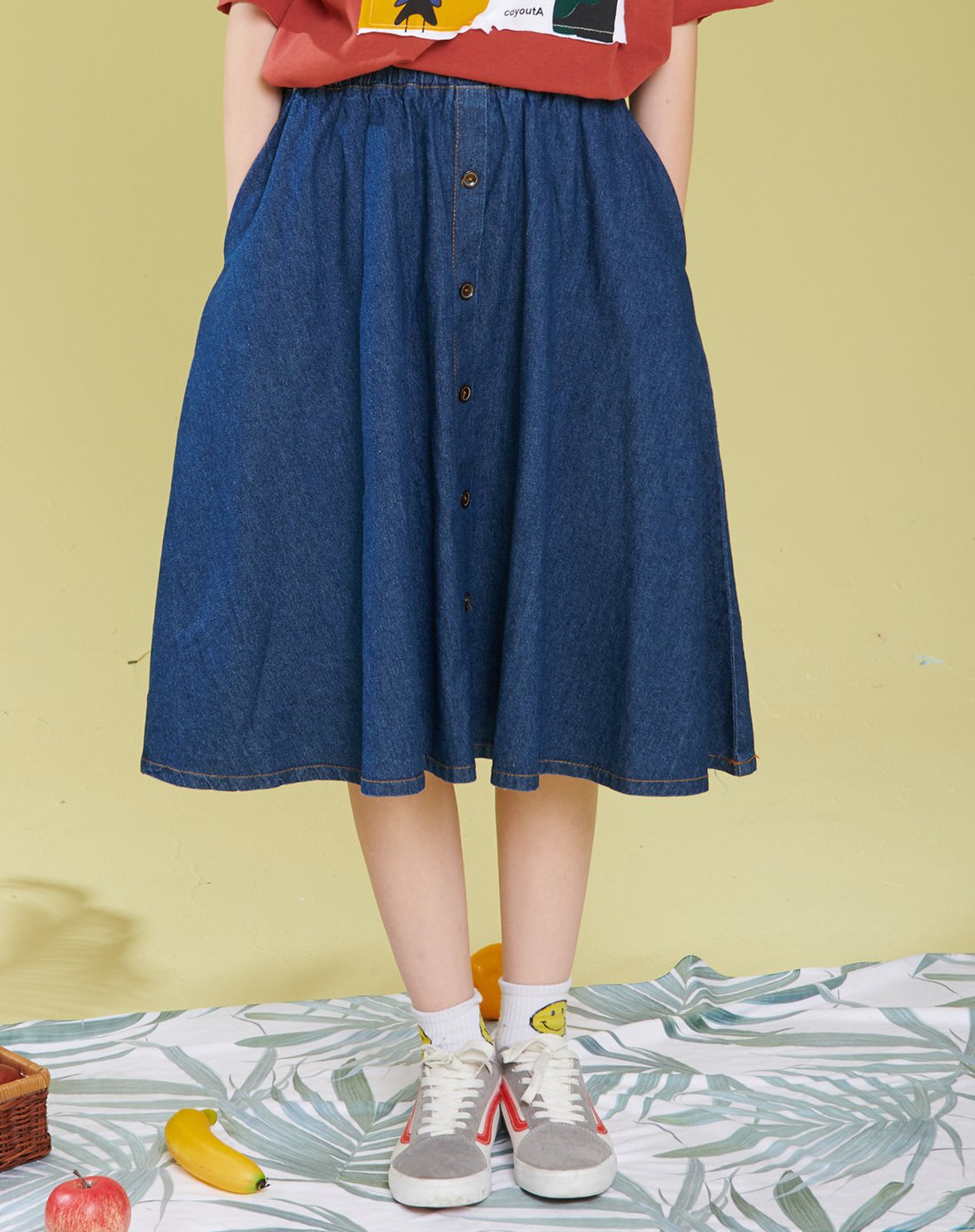 韩版女装显瘦休闲牛仔半身裙中长款蓝色a字裙潮