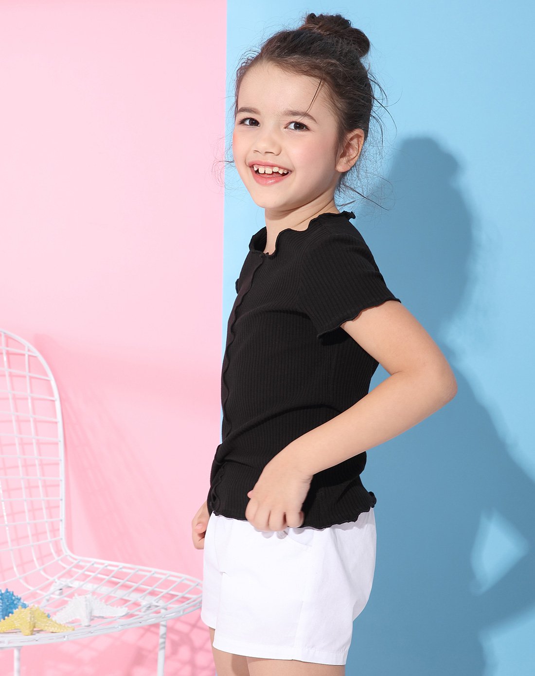 【2018夏季新品】女童纯色小衫
